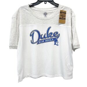 Rivalry Threads Women's White Duke Blue Devils Mesh Jersey T-Shirt Size L